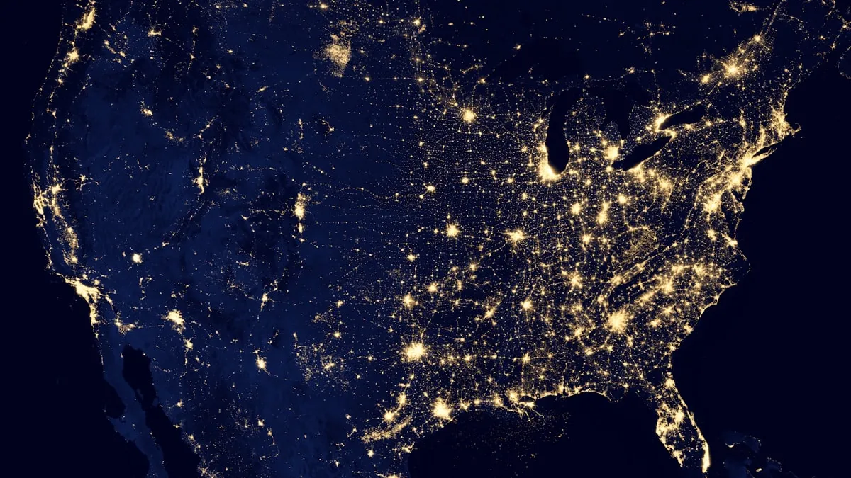Earth at night from space